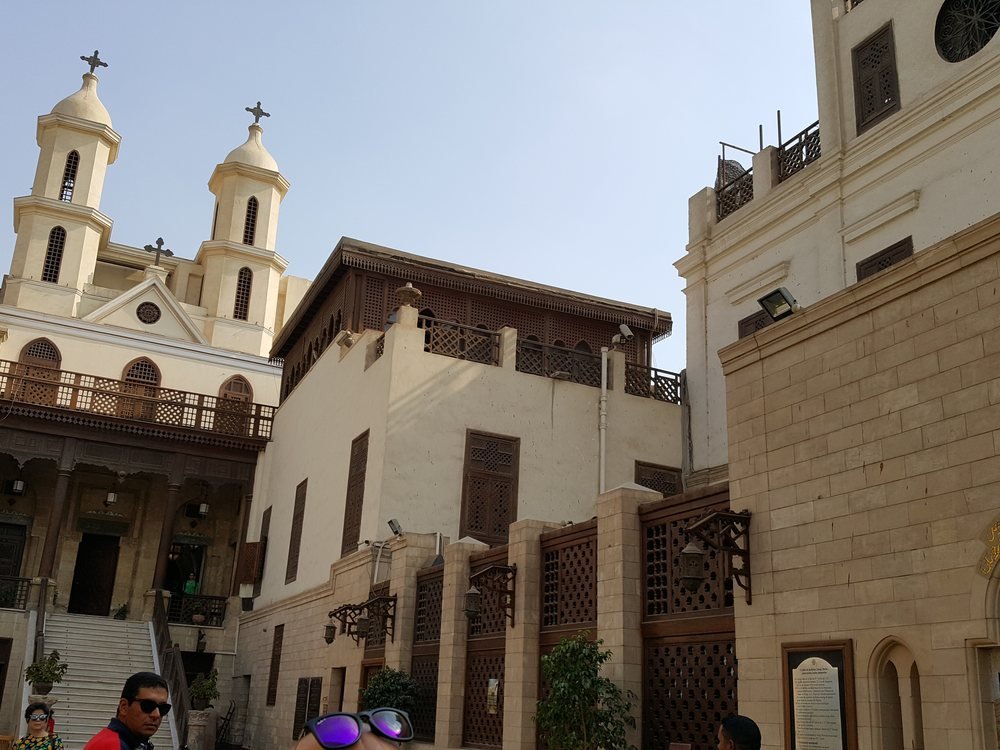 The Hanging Church in Old Cairo, built directly over the Water Gate of the Roman fortress of Babylon.